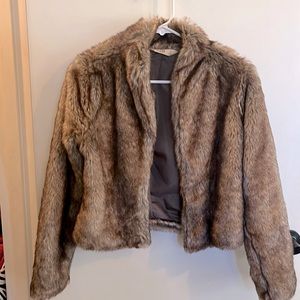 Faux mink fur coat
